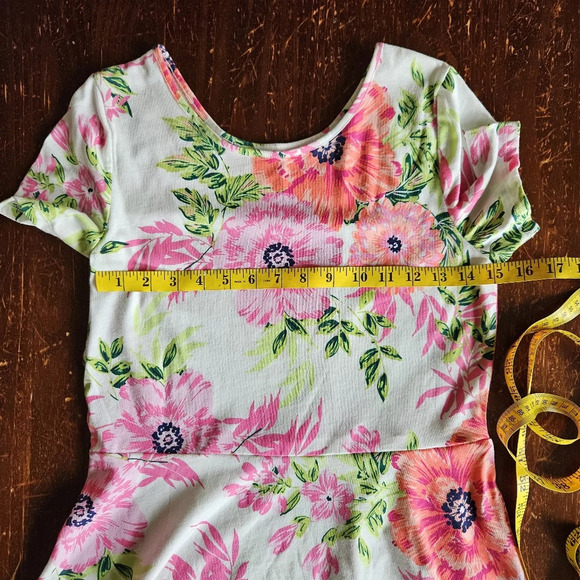 The Children's Place Floral Girls Short Sleeve Dress Size 16 - Picture 7 of 8